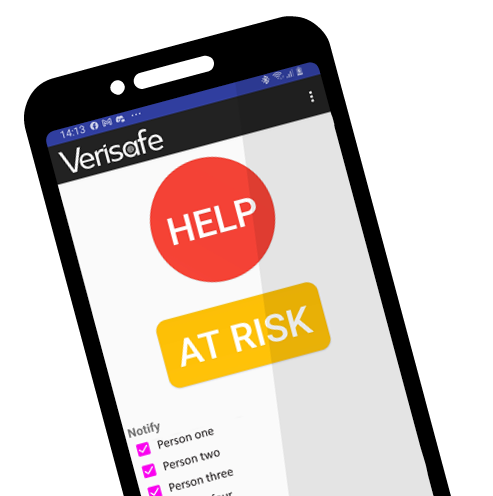 Phone with Verisafe App open