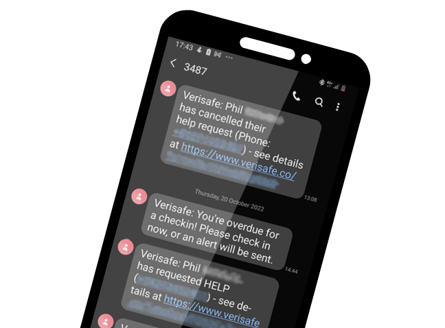 Phone with Verisafe App open